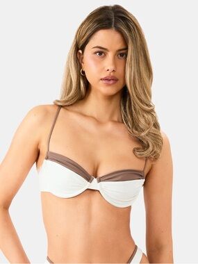 Nyud Sloane Bikini Top Avorio/Truffle